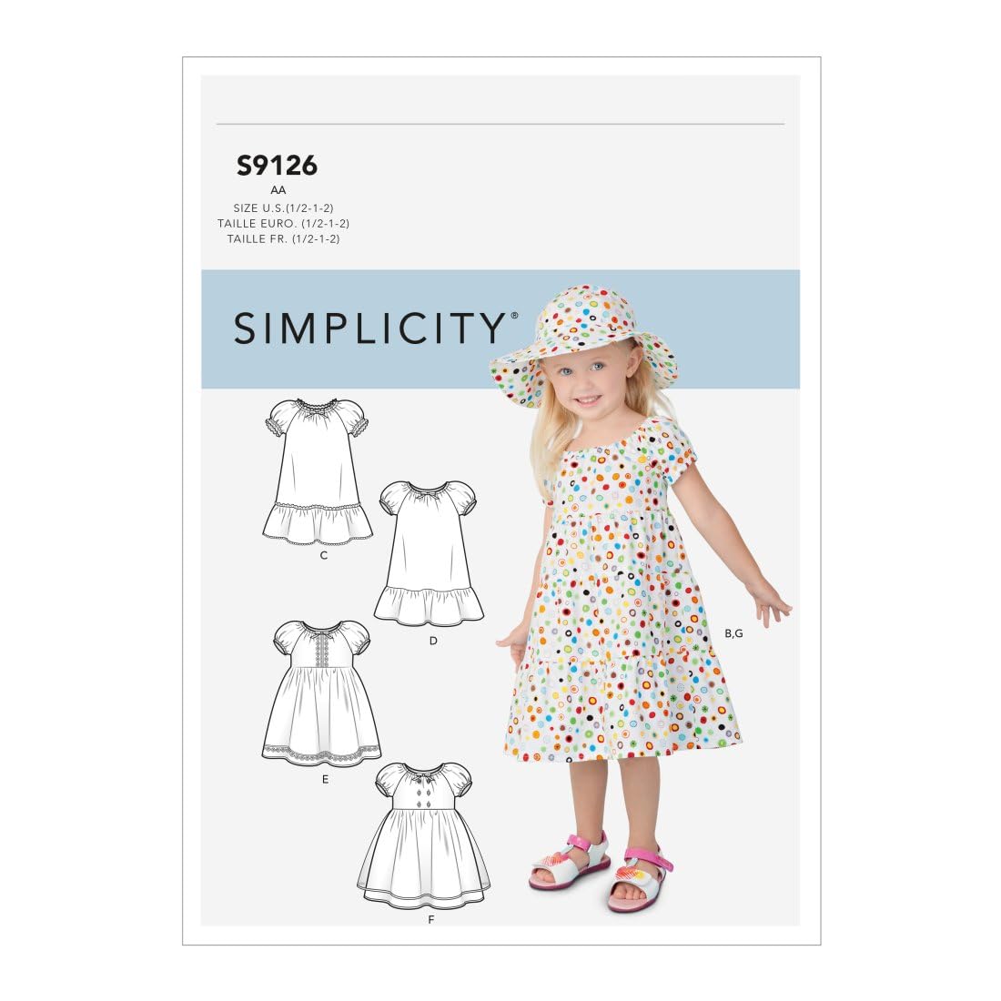 Simplicity Sewing Pattern S9126 Toddlers’ Dresses