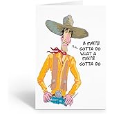 Stonehouse Collection Single Cowboy Birthday Greeting Cards with Envelopes, Western Cards for Men, Women, or Kids - Made in the USA (Cowboy)