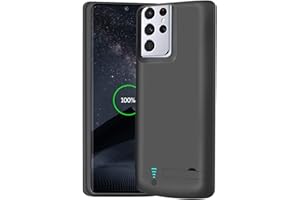 BAHOND Battery Case for Samsung Galaxy S21 Ultra 5G, 5000mAh Rechargeable Extended Battery Charging Charger Case, Add 100% Extra Juice, Not for S21 or S21+ (6.8 inch) Black