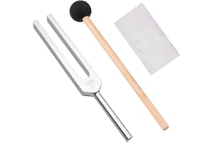 LeSage 528 hz Chakra Tuning Fork Healing DNA Repair Brain Body Sound Forks Solfeggio Frequencies 528hz Diapason Medical with Silicone Hammer Cleaning Cloth