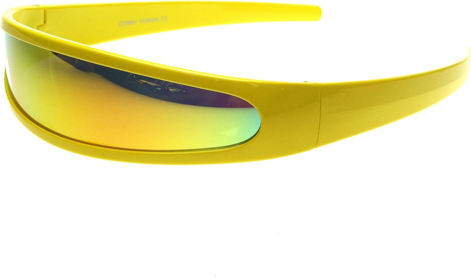 Futuristic Narrow Cyclops Color Mirrored Lens Visor Sunglasses (Black Fire): Clothing