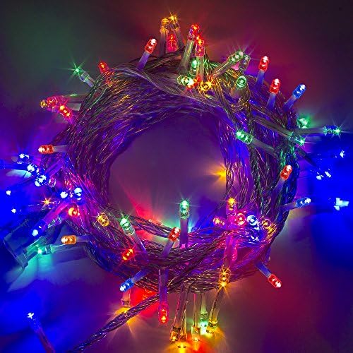 LED Concepts String Lights—100 LED Twinkle/Fairy Lights—8 Lighting Modes &amp; Connectable—UL Listed Power Supply—Perfect for Christmas, Bedroom, Wedding, Party, and more (Multi-color)