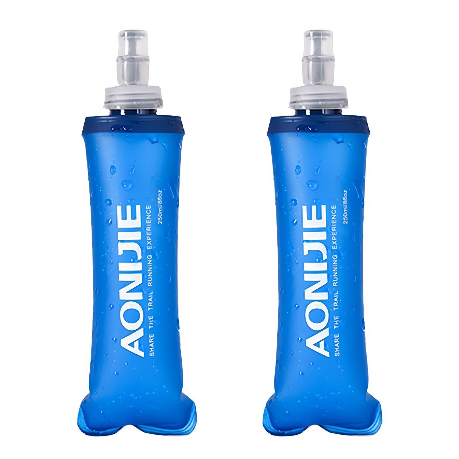 Twilight Garage 2 Pack 500ml TPU Soft Folding Water Bottles BPA-Free Collapsible Flask for Hydration Pack Hiking Running Cycling Climbing