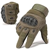 WTACTFUL Touchscreen Motorcycle Tactical Full Finger Gloves for Airsoft Paintball Cycling Motorbike ATV Hunting Hiking Riding Racing Climbing Operating Work Outdoor Sports Gloves Size Large Green
