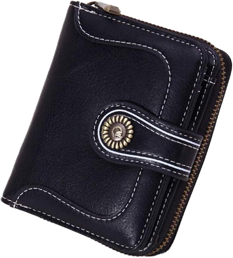 Leather Women Wallet,Genuine Leather Small Bifold Compact Women's