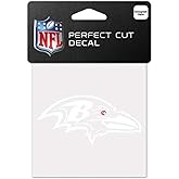 NFL Baltimore Ravens 4x4 Perfect Cut White Decal, One Size, Team Color