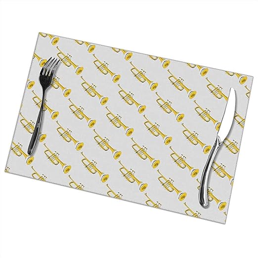 Golden Trumpet Placemats Tapetes para mesa de comedor Juego de 6: Amazon.es: Hogar