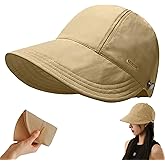 huablo]UPF 50+Womens Sun Hat UV Protection Hiking Fishing Hats Wide Brim Hat Adjustable Ponytail Packable Sun Cap