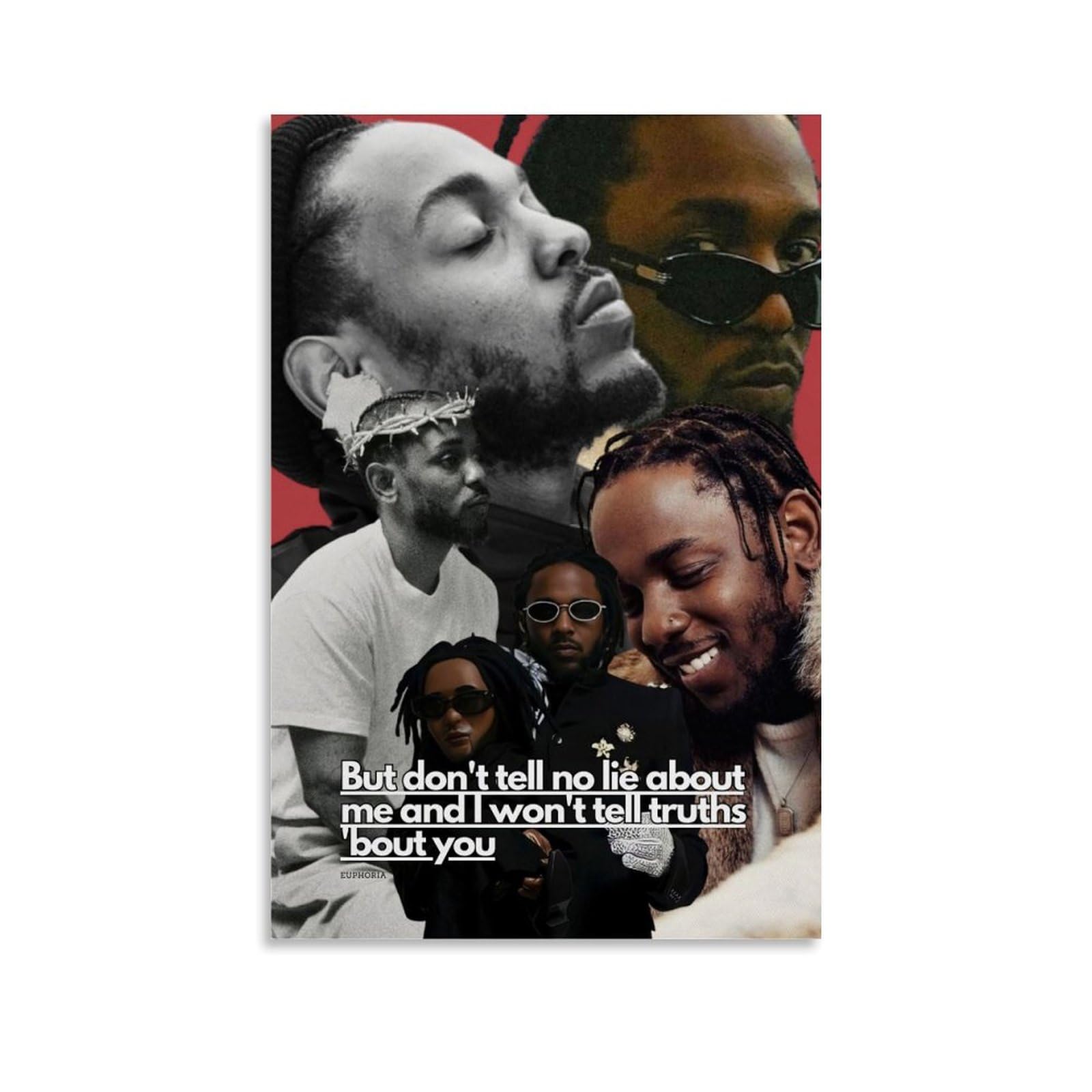 LONGRUi Kendrick Lamar Art Illustration Poster Decorative Painting Canvas Wall And Art Picture Print Modern Family Bedroom Decor Posters 12x18inch(30x45cm)