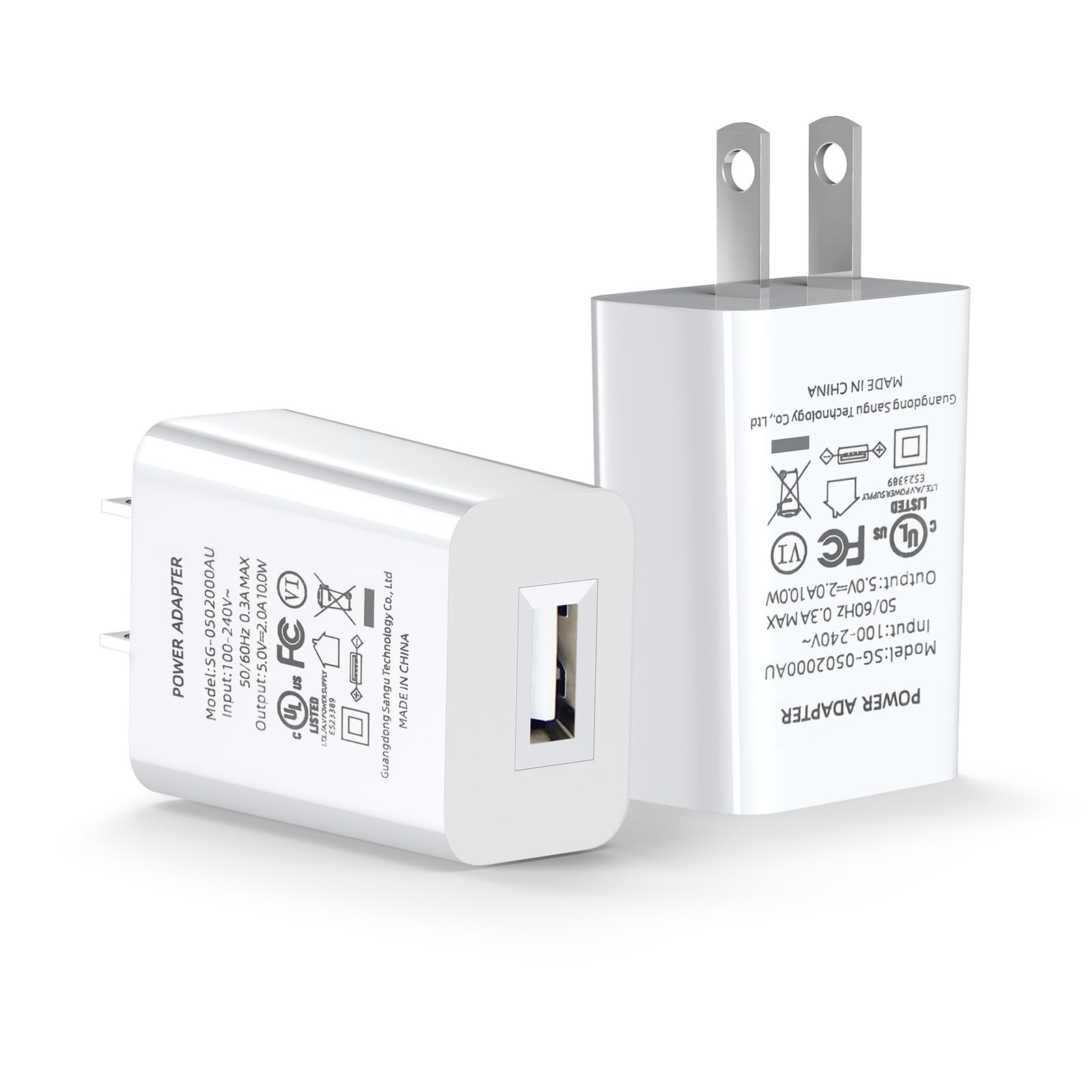 Photo 1 of 2-Pack Power Adapter Compatible with Outdoor WYZE Cam, Blink Mini, Nest Cam, Ring Stick Up Cam, Security Camera Charger Plug, White