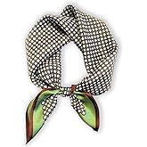 Weximil 100% Mulberry Silk Neck Scarf - 21'' x 21'' Lightweight Neckerchief - Women Men Small Square Digital Printed Scarves