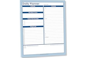 GAZELLE PLANNER Gazelle Daily Planner To Do List Notepad with 24 Hour Schedule with Tear Off Sheets, Daily To Do List, Navy Blue, 50 Pages, 8.5 x 11