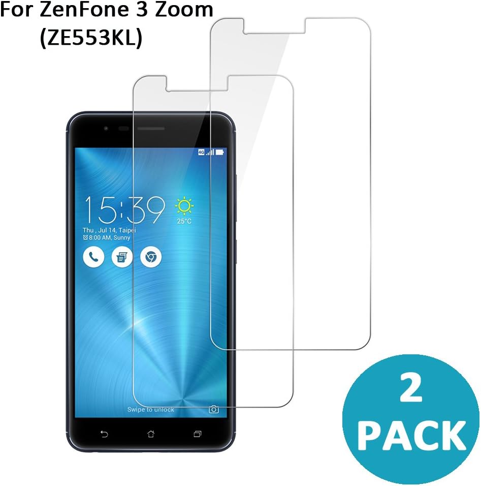 Touching [2 pack] ASUS ZenFone 3 Zoom ZE553KL protector 9H hardness Scratch Resistance Tempered Glass No Bubble glass Zenfone 3 zoom film