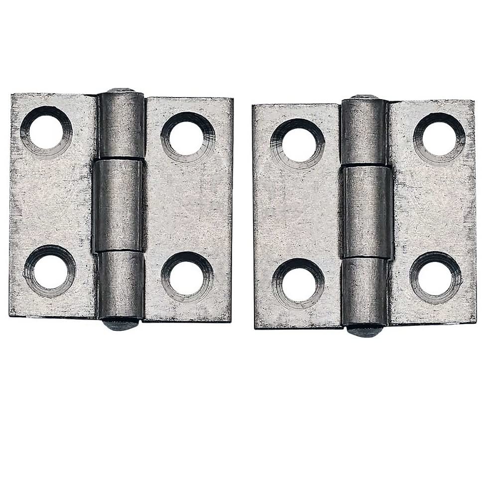 Merriway BH03817 (2 Pcs) 25mm 1 inch Self Colour Steel Butt Hinge, 25mm - Pack of 2 Pieces, Grey