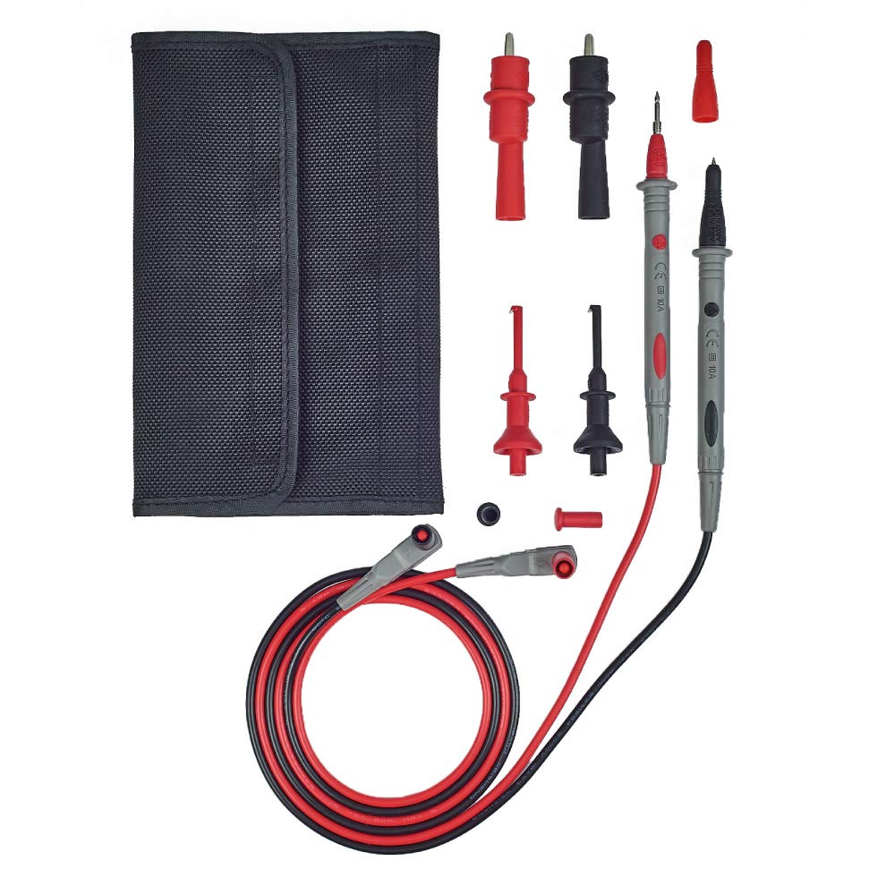 Multimeter Test Leads Kit - with Cat III/IV Probes, Alligator Clips, Retractable Hooks and Carry Bag - Versatile, Easy to Use, Organized - Upgrade Your Meter