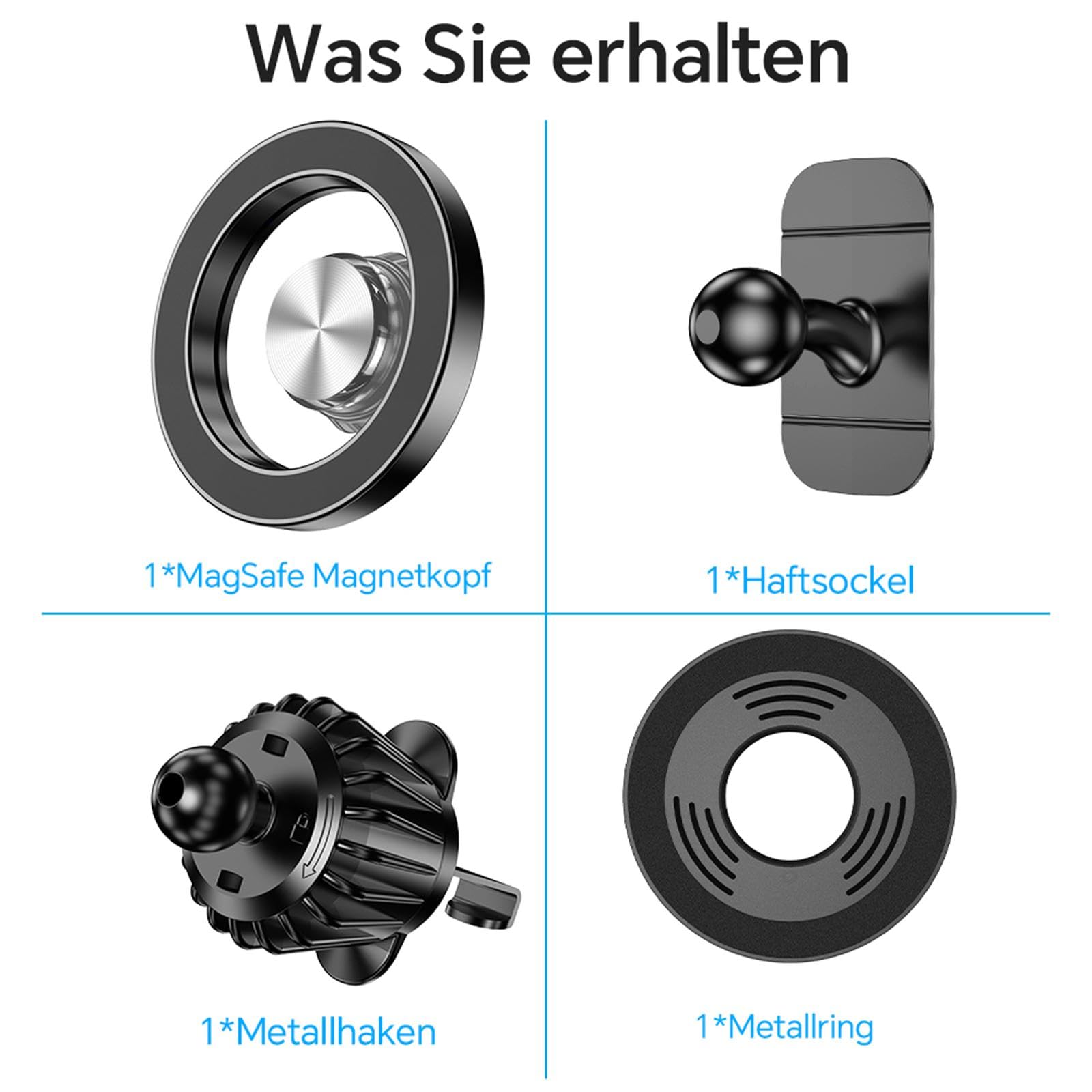 Coolpow Handyhalterung Auto für Magsafe Autohalterung【20x N55 Magnet】Handy Halterung Auto Zubehör Innenraum【360° Drehbar】Magnetische Auto Handyhalterung Lüftung für iPhone 17 16 15 14 13 Magsafe Hülle 8