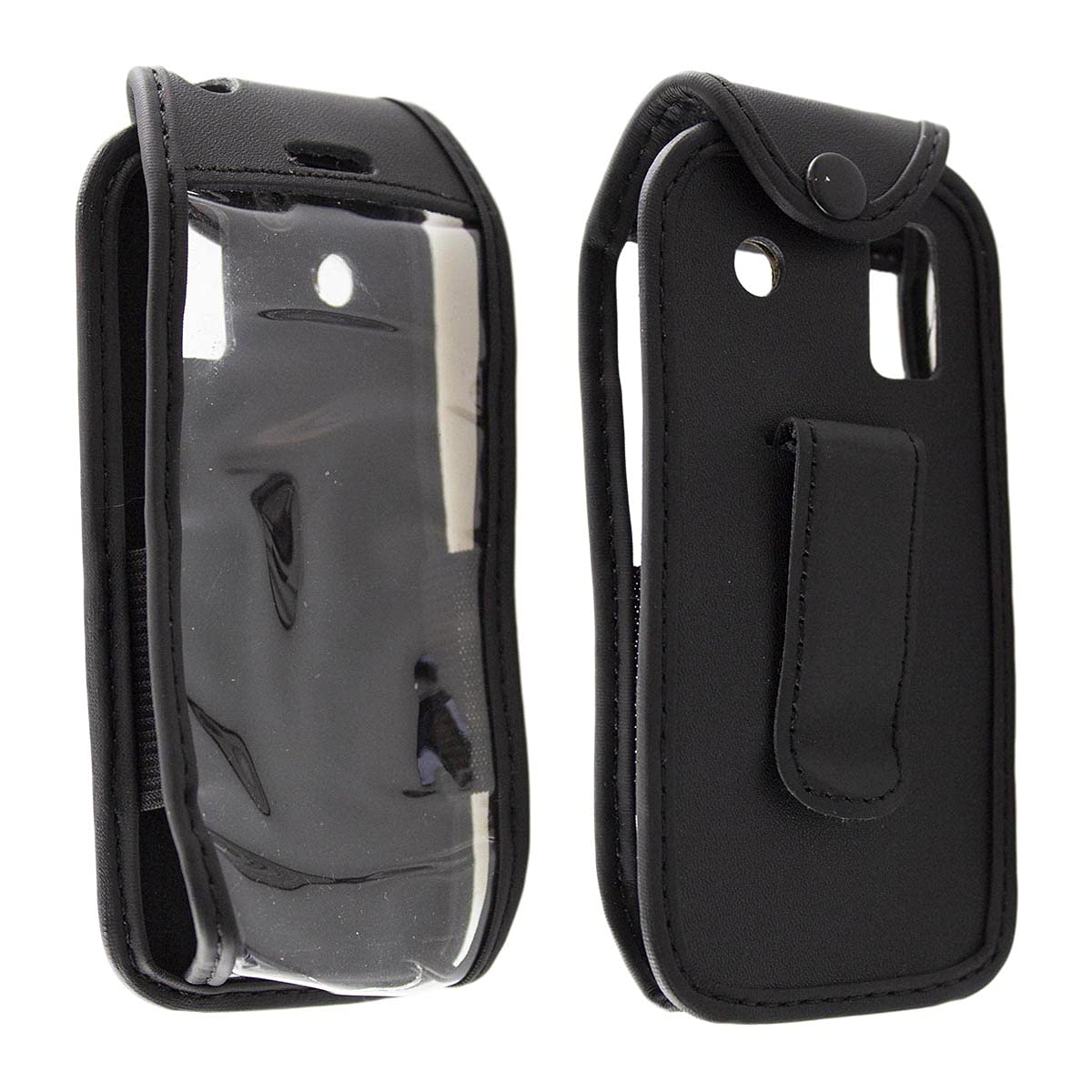 caseroxx Leather-Case with belt clip compatible with Artfone CS182/188 made from genuine leather, Pouch with belt clip and viewing window in black