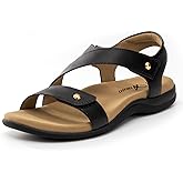Athlefit Women's Comfortable Orthopedic Sandals with Arch Support Adjustable Walking Casual Orthotic Sandals