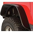 Bushwacker 10056-07 Black Jeep Flat Style Textured Finish Rear Fender Flares for 1997-2006 Jeep Wrangler TJ