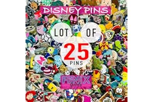 Xexy Cute Dicney Trading Pin Lot Mixed Pins with Lanyard - Tradable Metal Set Mickey Head Backing - 100% Tradable at Parks Collector- No Doubles - Assorted Pin Lot (25 Pin Lot & Disney Lanyard)