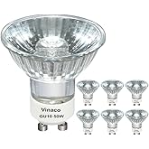 Vinaco GU10+C 120V 50W Halogen Bulbs, 6Pack MR16 Dimmable for Candle Warmer | High Heat Output, Even Wax Melt, No-Flicker, Long Lasting, 2800K Warm White, Track, Recessed, Cabinet &amp; Gallery Lights