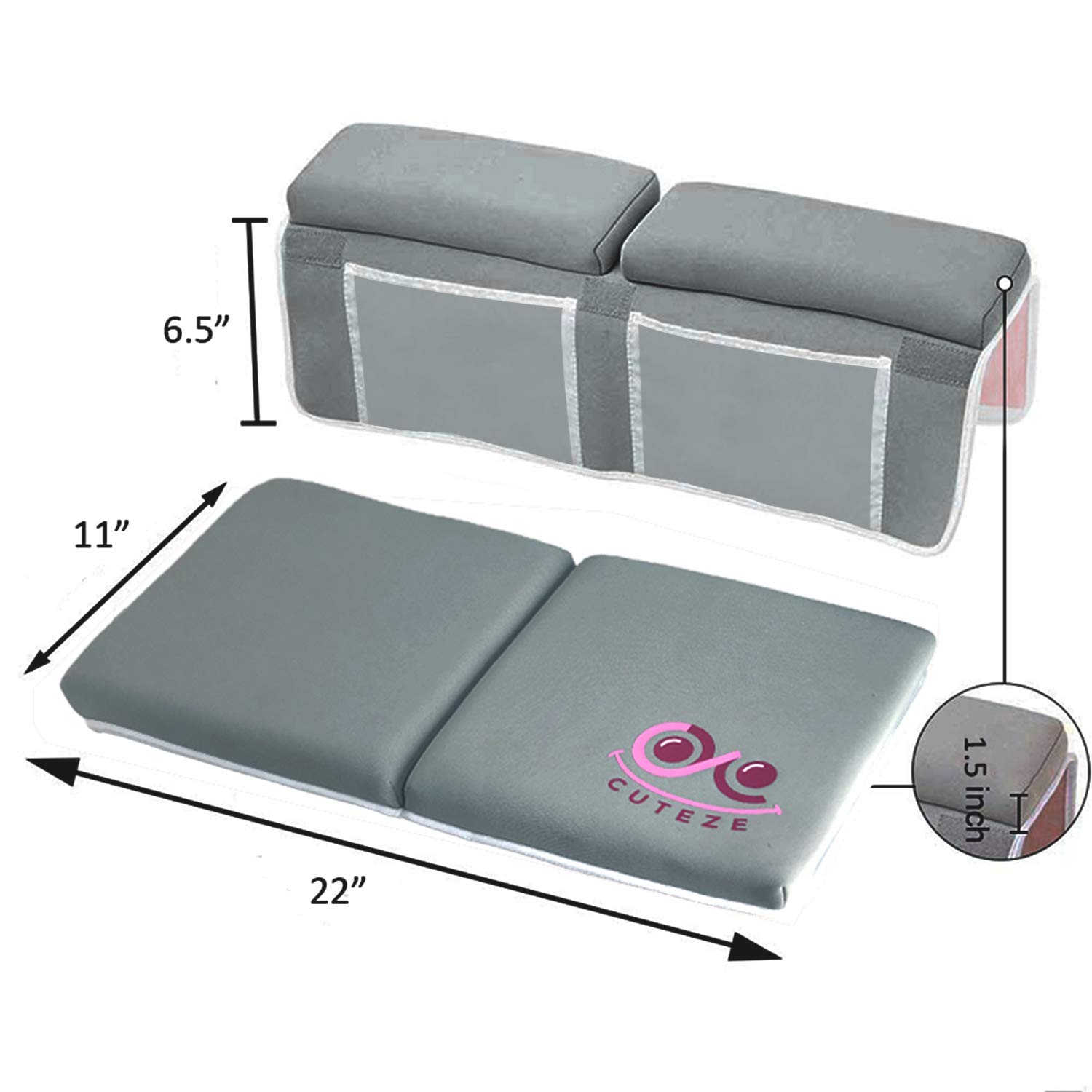 Cuteze Baby Bath Kneeler and Elbow Rest Pad | Kneeling Pad for Baby Bath Tub | Thick Cushion Support for Knee and Elbows | Gray, Unisex : Baby