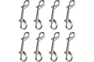 BIUNNRU 8Pcs Double Ended Bolt Snap for Pet Accessories Zinc Alloy Swivel Clasp for Dog Leash, Collar, Keychain Pet Feed Buckets Use (8Pcs)