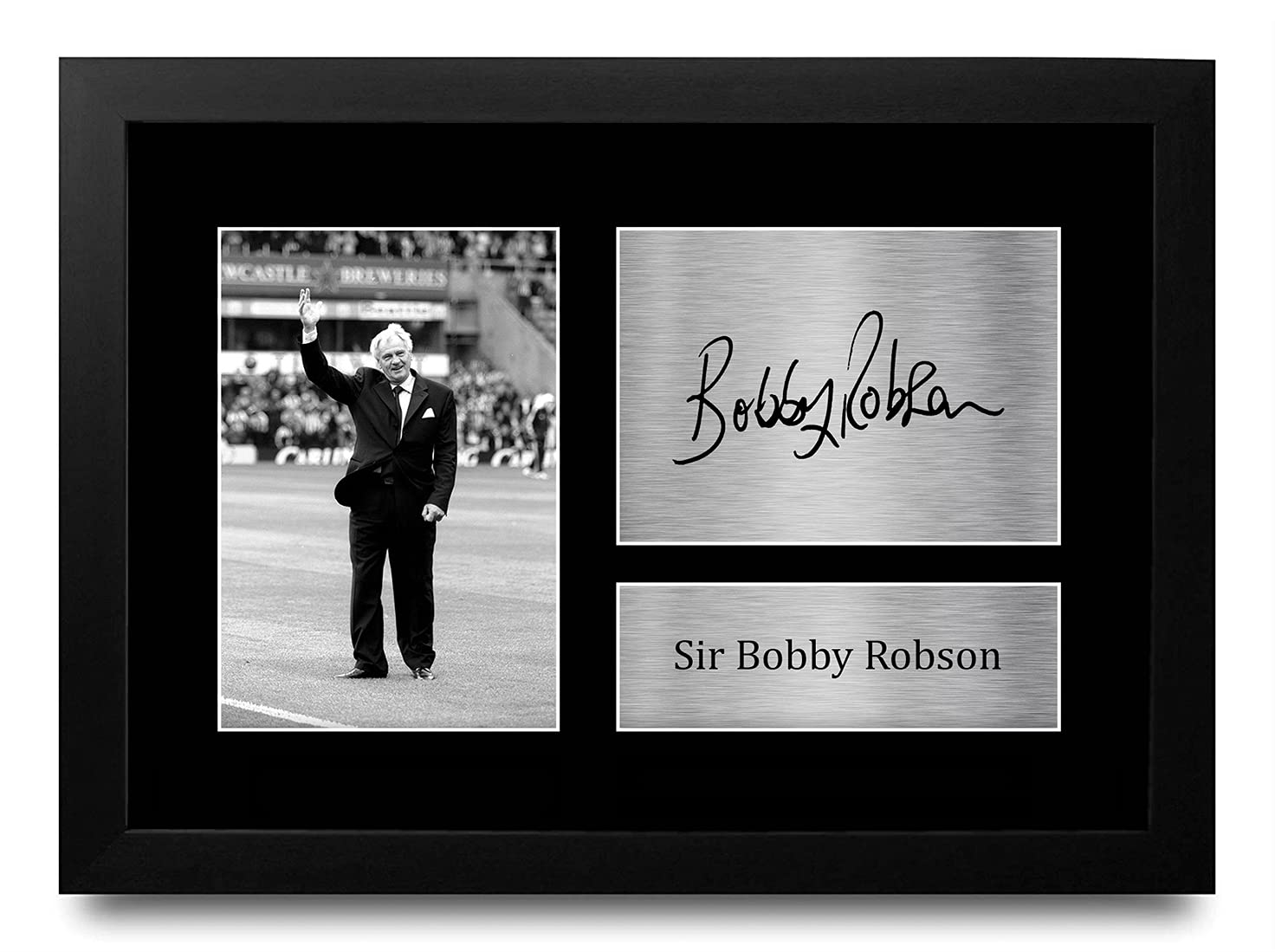 HWC Trading A4 FR Sir Bobby Robson Magpies Gifts Printed Signed Autograph Picture for Fans and Supporters - A4 Framed