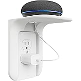 WALI Outlet Shelf Wall Holder, Bathroom Shelf for Smart Home Decor | Standard Vertical Duplex Wall Organizer for Space Saving Power Tools, Toothbrush, Up to 10lbs, (OLS001-W), 1 Pack, White