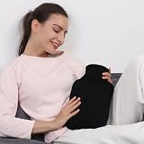 Samply Hot Water Bottle 2L with Knitted Cover Black view 2