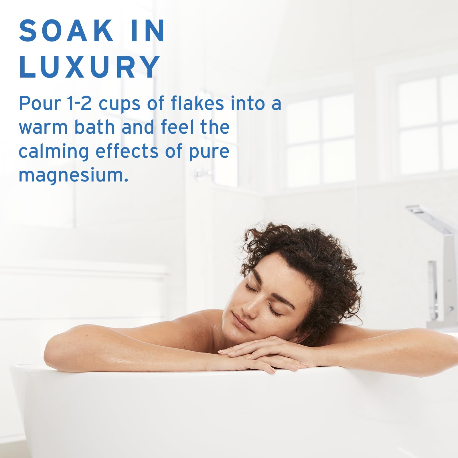 LIFE-FLO Pure Magnesium Bath Flakes - Epsom Salt Soak Alternative - Unscented Magnesium Flakes from The Zechstein Seabed - Relaxing Foot Bath with Ancient Trace Minerals - 60-Day Guarantee, 44oz