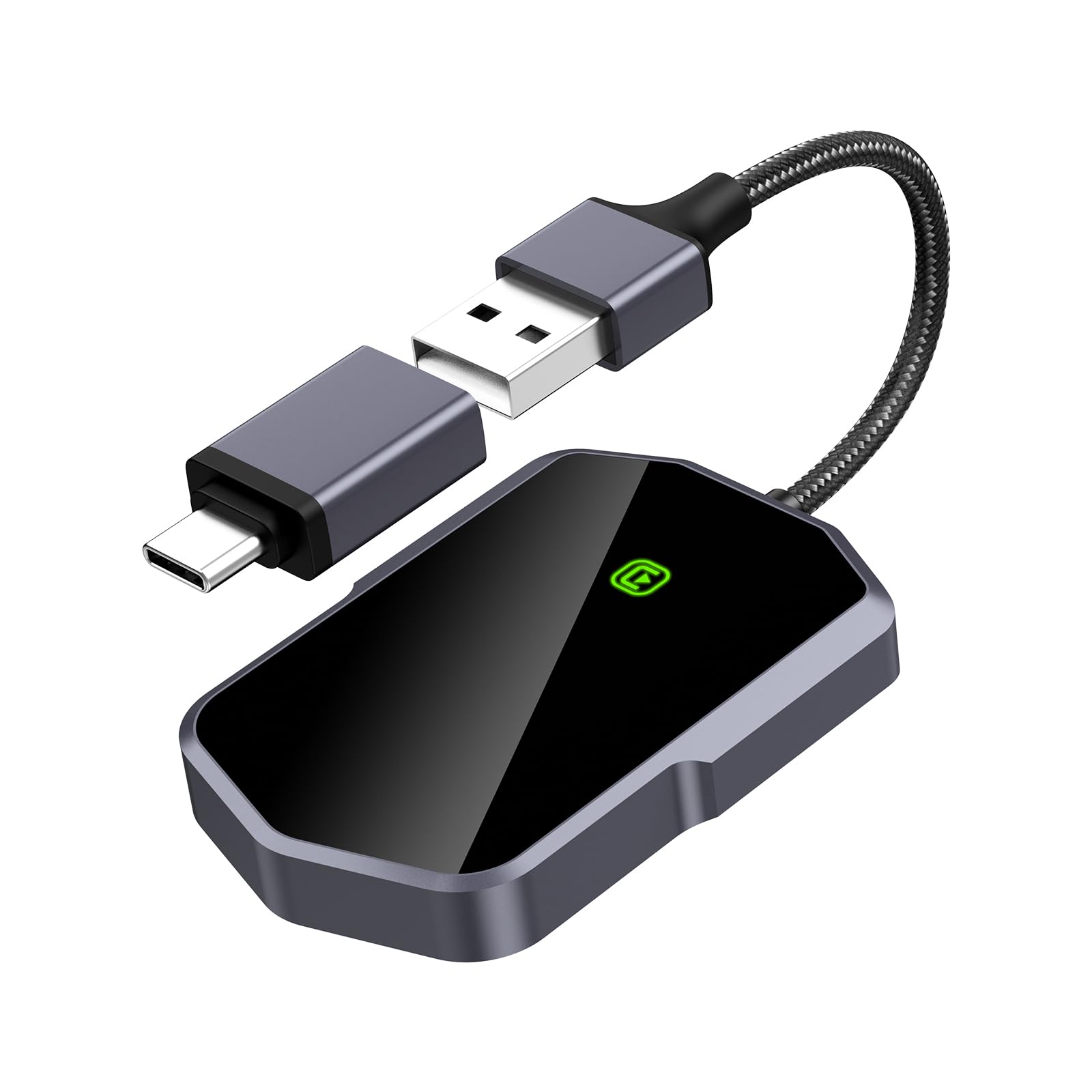 LOFICOPER Wireless CarPlay Adapter for iPhone, Upgrade Carplay Wireless Adapter UK with Tempered Glass Design, Plug & Play, Convert Wired to Wireless, Compatible with Wired Carplay Cars and iOS 10+