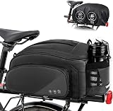 Eyein 12L Waterproof Bike Rear Rack Bag with Reflective Panel and Bottle Holder view 1