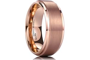 King Will Duo 8mm/10mm Mens Brushed Tungsten Carbide Wedding Band Ring Polish Finished Comfort Fit Black/Silver/Blue/Gold/Rose Gold