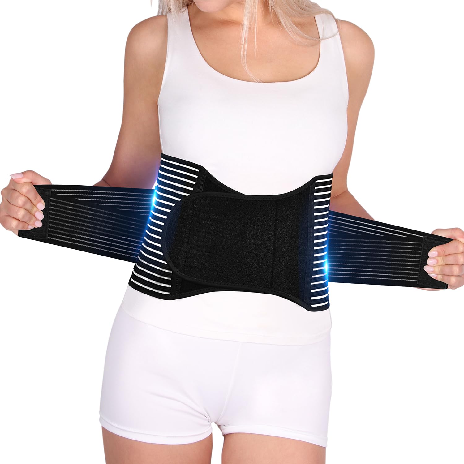 FESAS Breathable Back Brace with Lumbar Pad - Support Belt for Lower Back Pain Relief, Suitable for Women & Men, Ideal for Herniated Disc & Sciatica (XX-Large/XXX-Large)