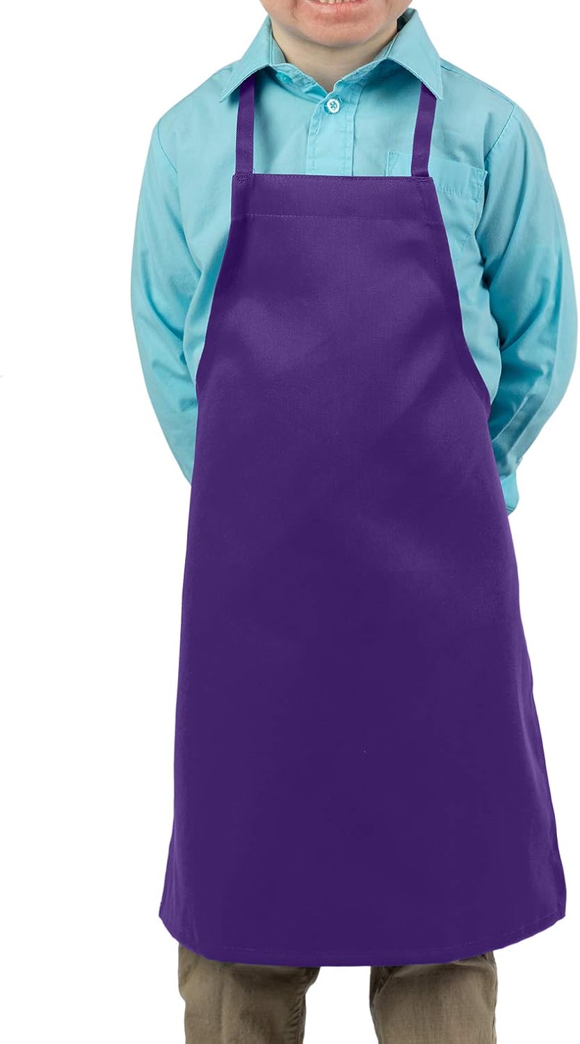 6 Pack Purple Kids Apron, Small Bib Home & Kitchen