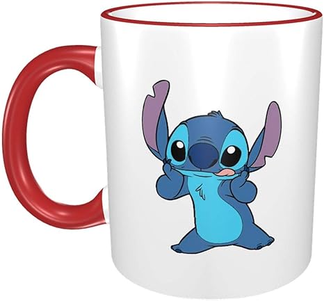 Amazon マグカップ コーヒーカップ Stitch スティッチ プレゼント用 セラミックマグ 耐熱カップ 陶器 ハンドル付き ティーカップ Mugs 磁器カップ 円筒形陶磁器 エスプレッソカップ 朝食カップ カップルカップ 330ml Dcyzbzt ホーム キッチン