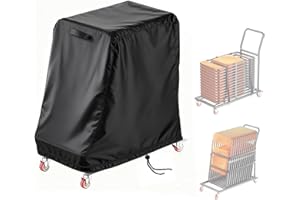 Aidetech Folding Chair Rack Cover for VEVOR L-Shape, Waterproof Chair Cart Cover, Folding Chair Storage Dolly Chair Holder Covers- 43” L x 21" W x 43" H