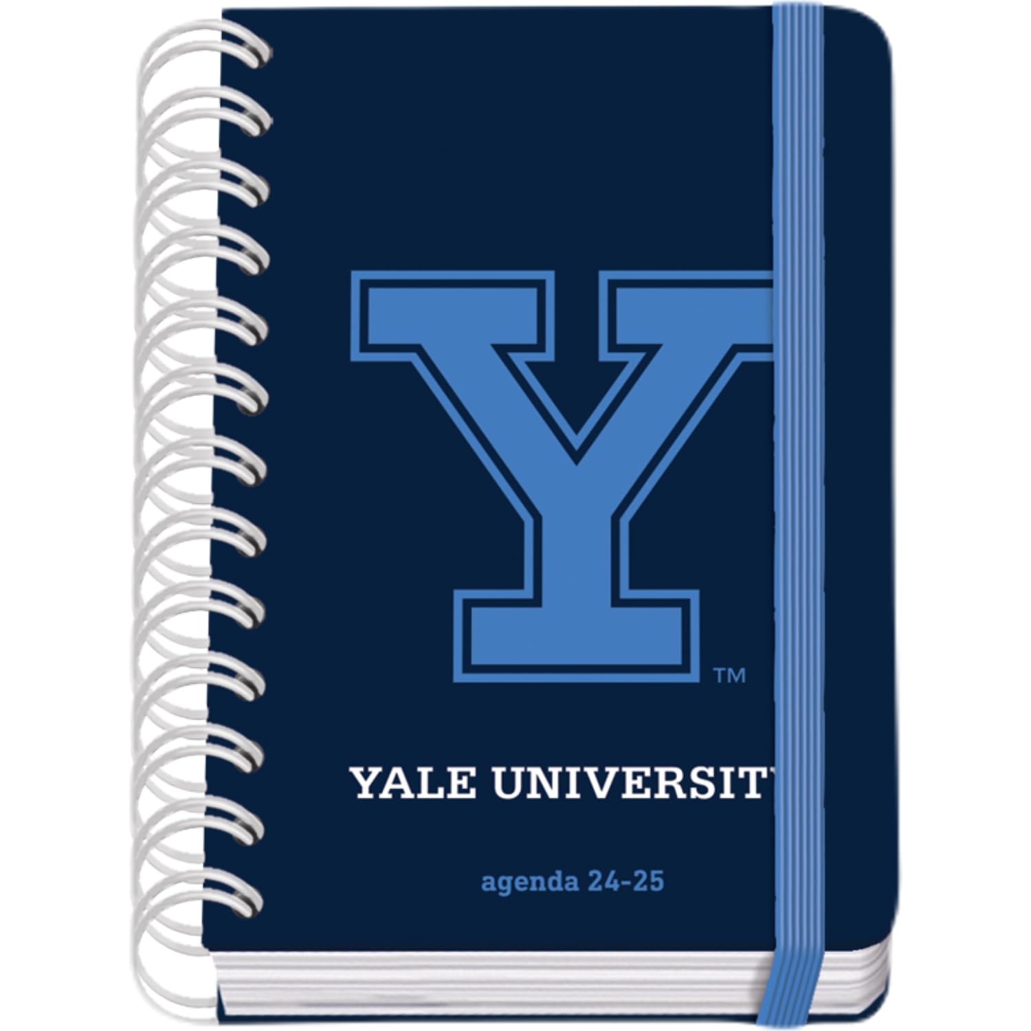 Dohe - School Diary 2024 2025 - Day by Page, Size A6 (12 x 17 cm), Ring Closure and Rubber, Spanish and English, 4 Sticker Pages, September to June, School Supplies - Yale University Navy