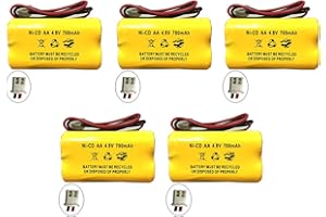 BATTERY HAWK 4.8v 700MAH Battery for Exit Sign Emergency Light BL93NC487 BL93NC484 BL93NC485 4.8v 500mah 4.8v 800mah NiCd NiCad Battery Ni Cd White Connector (5 Pack)