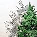 Valery Madelyn 6 Pcs Silver Glitter Christmas Floral Picks with Artificial Christmas Flower and Leaves for Christmas Tree Decoration and Home Vase Decor- 12inch