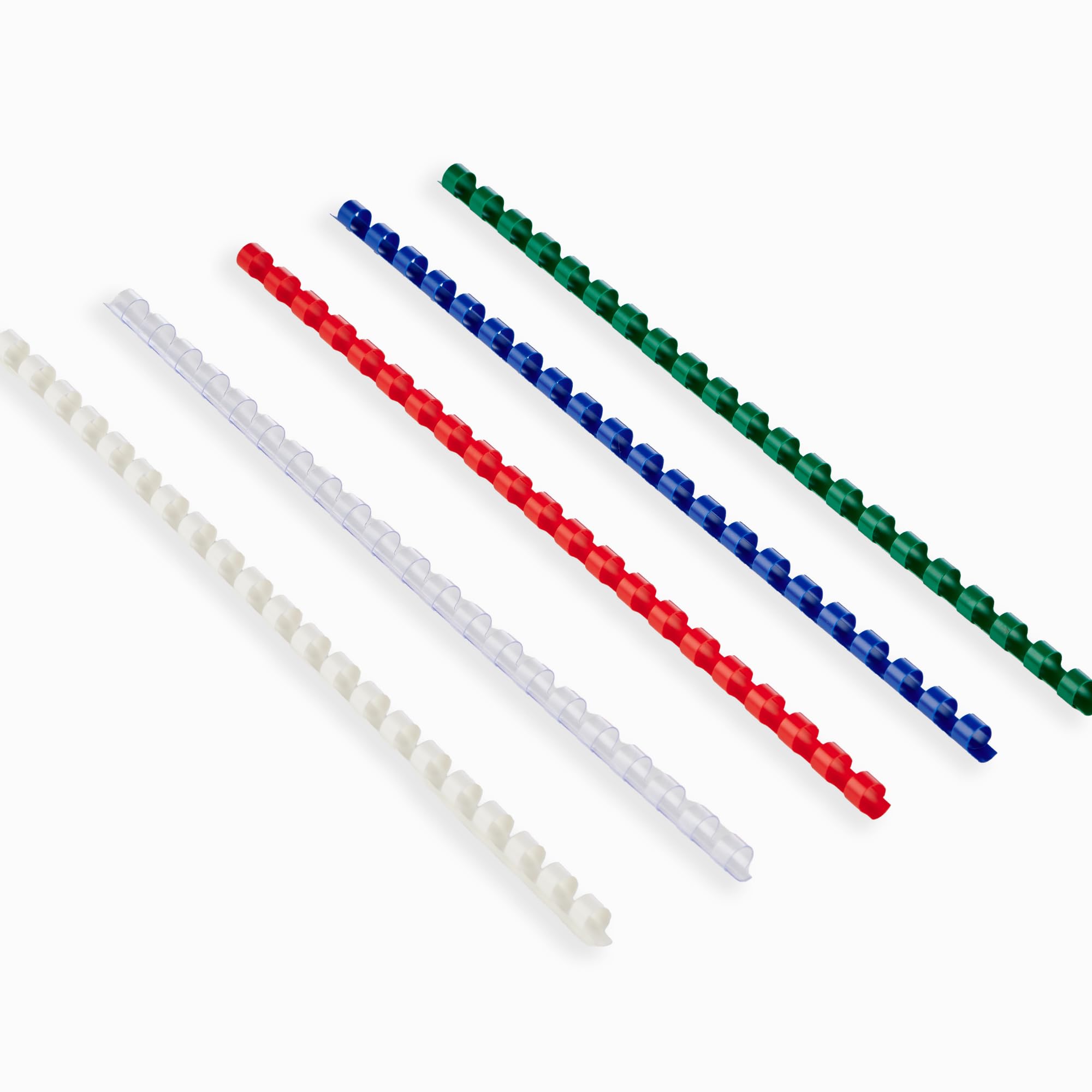 FOSHISY Plastic Binding Combs 21 Ring A4 8mm Comb Binding Spines, 40 Sheet Capacity, Pack of 100, Assorted Colours