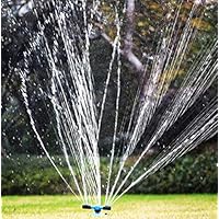 Wemaker Lawn Sprinkler, Automatic Garden Water Sprinklers Lawn Irrigation System 3600 Square Feet Coverage Rotation 360°Rotating Arm Sprayer Water Hose Sprinkler Head for Yard, Lawn