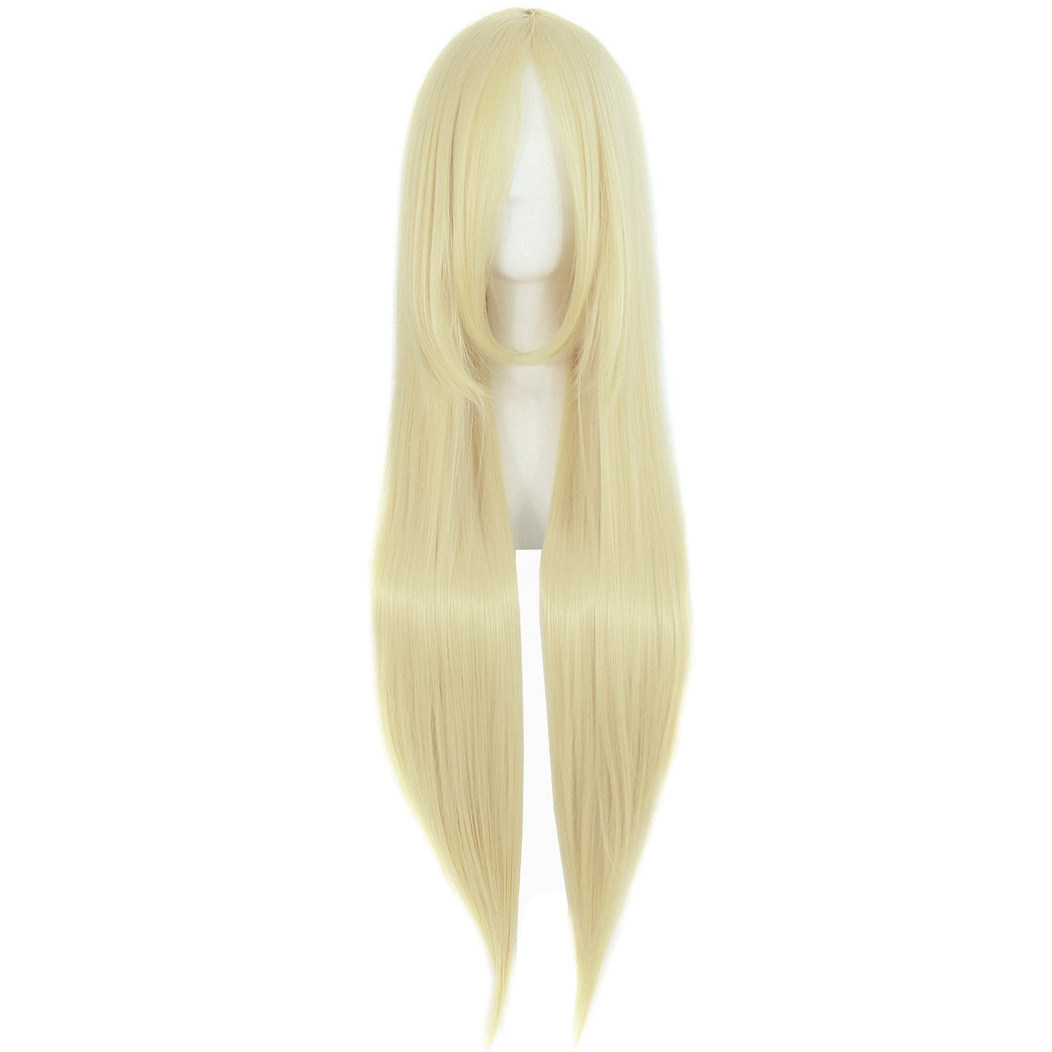 MapofBeauty 32" 80cm Long Straight Anime Costume Cosplay Wig Party Wig (Light Blonde)