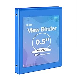 SUNEE 3 Ring Binder 1/2 Inch 1 Pack, Clear View