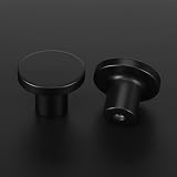 LONTAN 4 Pack Black Cabinet Knobs Aluminum Alloy Round 1.18in 30mm view 4