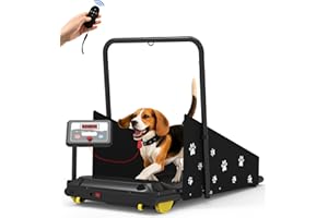Petbobi Dog Treadmill for Small & Medium Dogs- Quiet Indoor Pet Exercise Machine with 360° Rotatable Display, Remote Control & Wheels, Heavy-Duty 265 lbs Capacity for Fitness & Weight Management