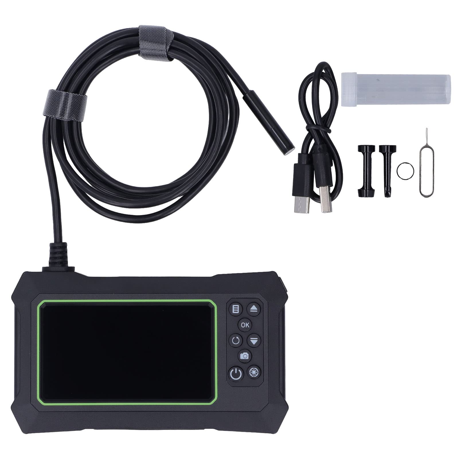 Photo 1 of *** STOCK PHOTO REFERENCE ONLY **** Industrial Endoscope, 8mm 1080P HD Digital Borescope Inspection Camera 4.3 Inch LCD Screen IP67 Waterproof Snake Camera with LED Lights(Green and Black,7m)