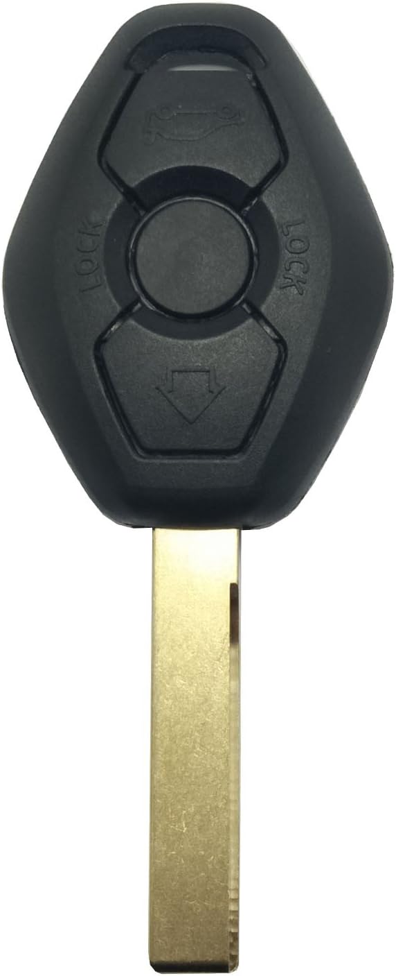 Uncut Replacement Keyless Entry Remote Control Car Key Fob Fit for BMW LX8 FZV Z4 X 3 X5 E46 Series 3 5 6 7 Z3 Keyless Entry Fob Transponder Chip Key 315/433MHZ (EWS 315MHz/433MHz)