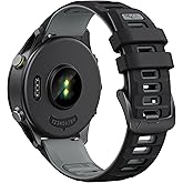 ANCOOL for Garmin Venu 3/Venu 2/Venu 4 45mm/Forerunner 265/255/Vivoactive 4 Watch Band, 22mm Silicone Sport Band for Galaxy Watch 46mm/3 45mm for Women Men, Black/Gray